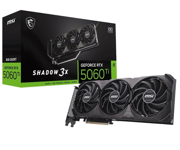 MSI GeForce RTX 5060 TI 8GB Shadow 3X OC CLASSIC GDDR7 128Bit DX12 Ekran Kartı ürün görseli 1