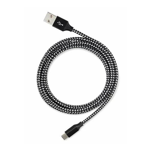 Vcom CU250 Type-C to USB 3m 15W (5V-3A) Örgülü Şarj Kablosu ürün görseli 1