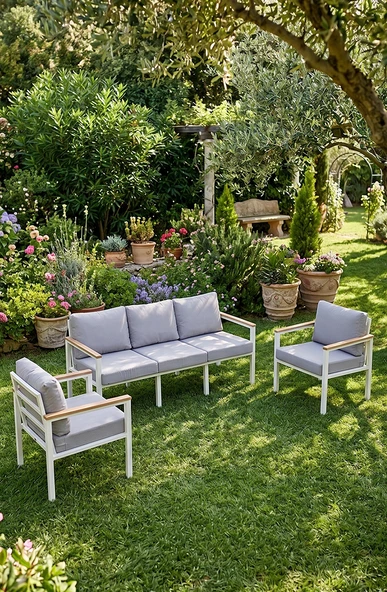 NEOKAS  Bahçe Takımı, 1+1+3, Balkon Mobilyası, Kafe Koltuğu, Bekleme Alanı Koltuğu ürün görseli 1
