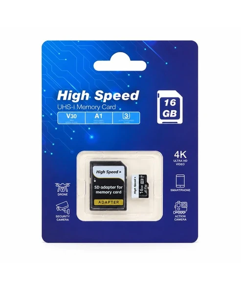 ELBA High Speed 16GB A1 V30 U3 Micro Hafıza Kartı Class10 ürün görseli 1