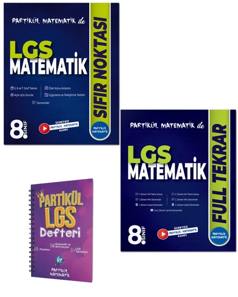 8. Sınıf LGS Matematik SIFIR NOKTASI + FULL TEKRAR + LGS Planlama Defteri ürün görseli 1