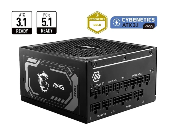 MSI MAG A1250GL PCIE5 1250W 80+Gold GEN 5.1 ATX 3.1 Full Modüler Power Supply ürün görseli 1