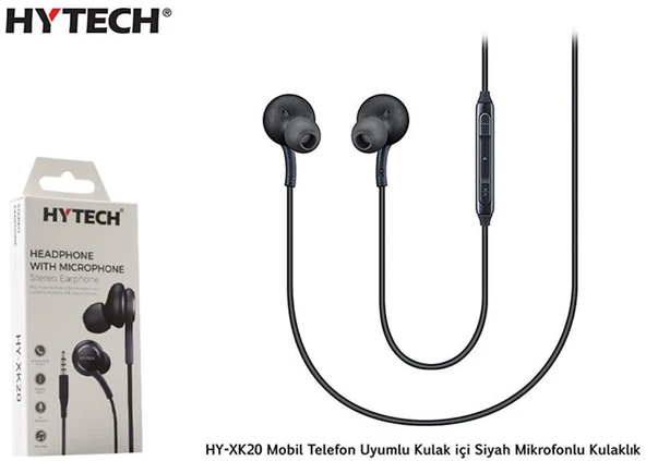 Hytech HY-XK20 Mobil Telefon Uyumlu Kulak içi Siyah kulaklık ürün görseli 1