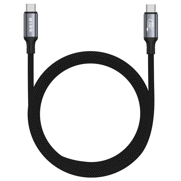 S-link Armor DCC-01 240W 1.2m Type-C to Type-C Örgülü Metal 8K 60HZ Siyah Data ve Hızlı Şarj Kablosu ürün görseli 1