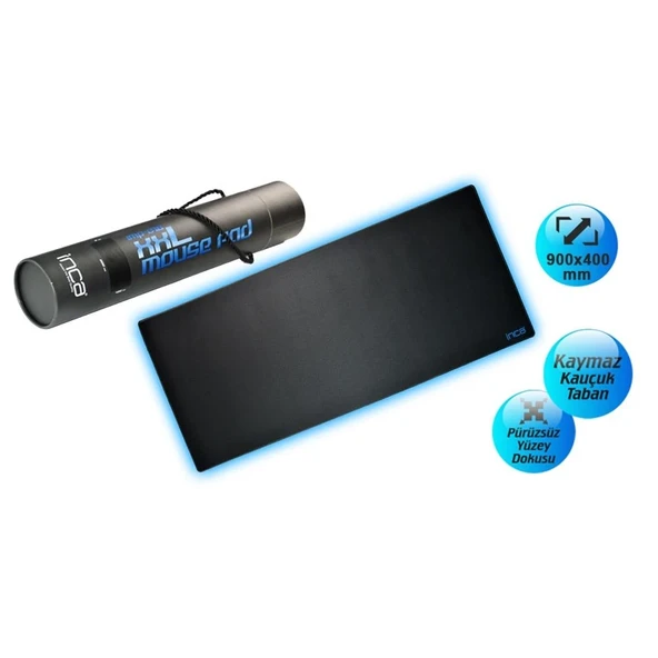 INCA IMP-018M 900-400m XXL Gaming Mouse Pad  Siyah ürün görseli 1