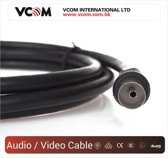 Vcom CV602-B 10mt Analog Siyah Tv Uzatma ürün görseli 1