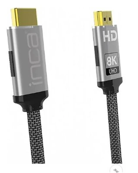 Inca IHM-15T 1.5mt 2.0  Altın Uç Örgülü Kablo Hdmı To Hdmı Kablo 8K 2.1V ( 7680 × 4320 8K) ürün görseli 1