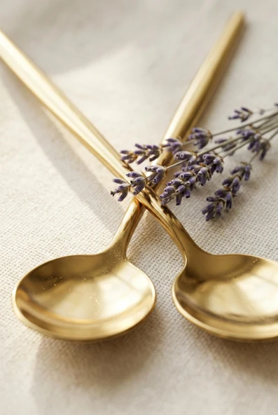 6'lı Lüks Gold Paslanmaz Çelik Tatlı Kaşığı Seti (16 cm) - Resim 3