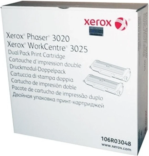 Xerox 106R03048 Phaser 3020-WC3025 Dual Pack Toner 2x1500 Sayfa ürün görseli 1
