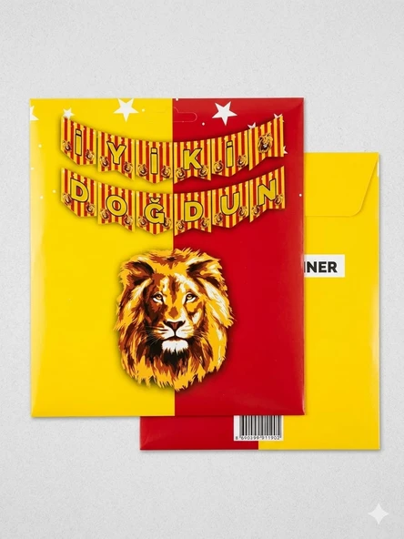 Sarı-Kırmızı İyi ki Doğdun Banner ürün görseli 1