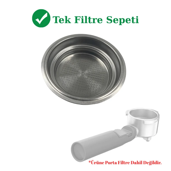 Beko CEP-6464 Uyumlu 51 mm Tekli Espresso Filtre Sepeti - Yedek Çelik Süzgeç ürün görseli 1