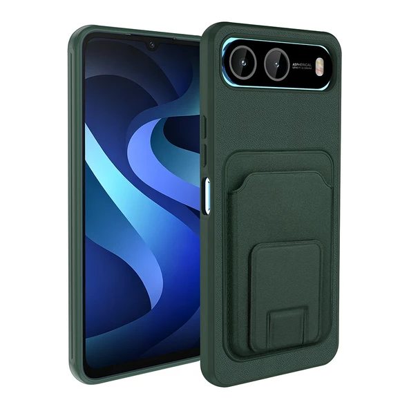 İnfinix Hot 60i 5G Kılıf Kartlıklı Manyetik Standlı PU Deri Görünümlü Lüx Kapak ürün görseli 1