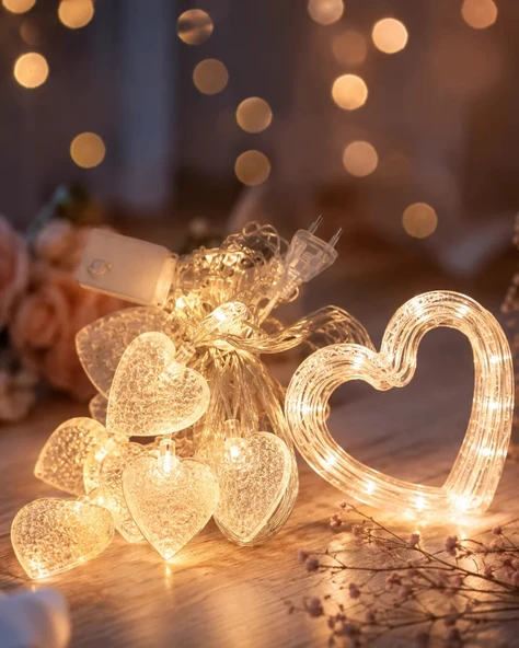 Nevamel® LED Kalp Neon Lamba Dekoratif Romantik Gece ve Ortam Işığı ürün görseli 1