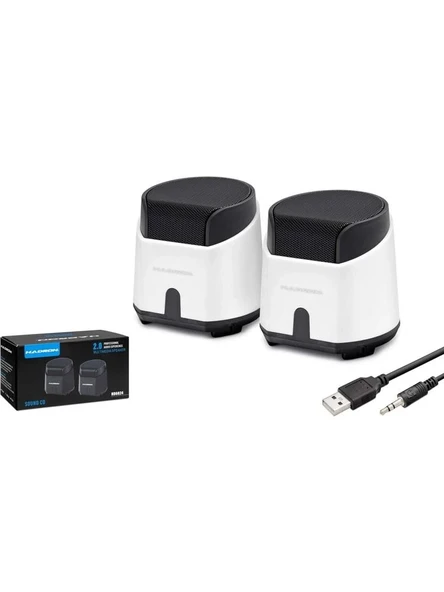 Hadron HD6024W Speaker Pc Beyaz 8.5-9-9 cm ürün görseli 1