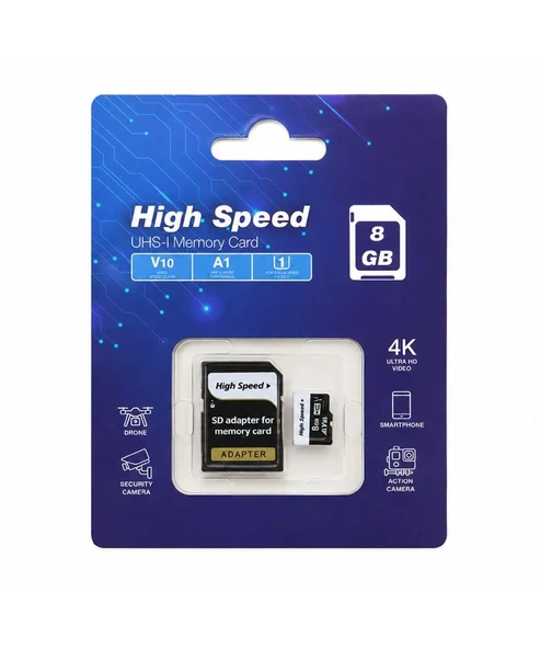ELBA High Speed 8GB A1 V10 U1 Micro Hafıza Kartı Class10 ürün görseli 1