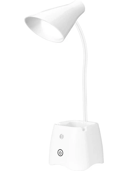 S-link SL-M9002 Usb Destekli Paslanmaz Çelik Beyaz Masa Üstü 12 SMD Ledli Okuma Lambası ürün görseli 1