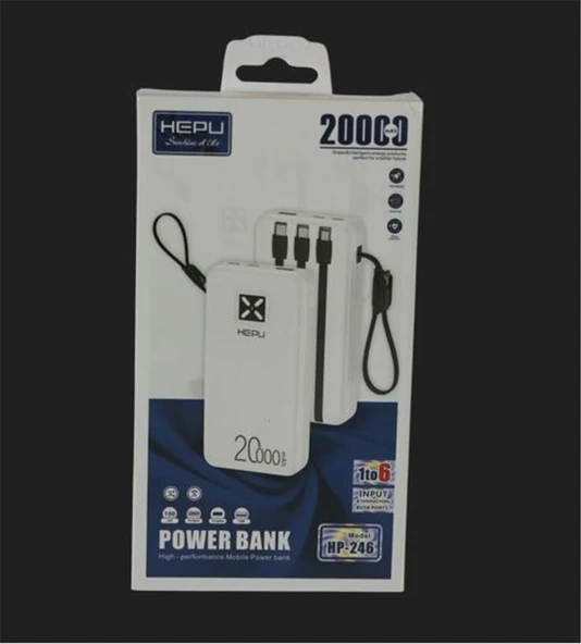 Hepu HP-246 20.000mAh Type-C,Lightining,Usb Powerbank ürün görseli 1