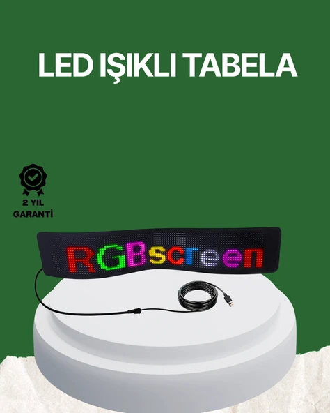 Nevamel USB Girişli RGB LED Tabela Ayarlanabilir Parlaklık ve Kayan Yazı Özellikli ürün görseli 1