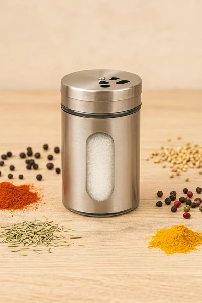 Cam Metal Kapaklı Tuzluk 100 ml - Resim 2