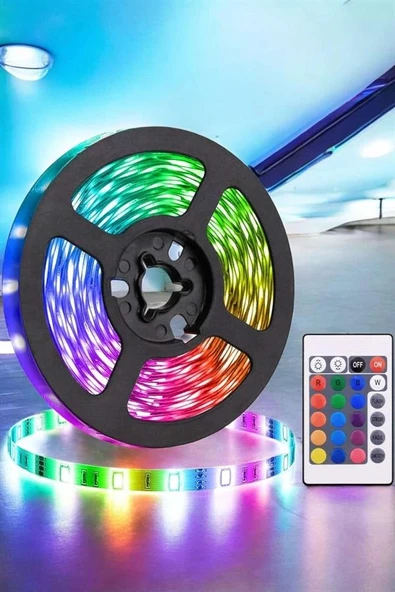 Nevamel 5 Metre Şerit Led RGB Işıklı Kumandalı Güç Adaptörü Her Ortama Uygun ürün görseli 1