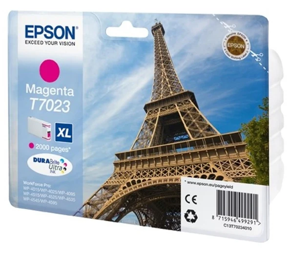 Epson T7023 Magenta Kırmızı 2.000 Sayfa Mürekkep Kartuş T70234010 ürün görseli 1
