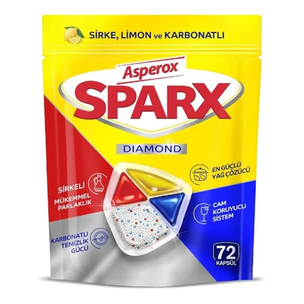 Asperox Sparx Diamond Bulaşık Makinesi Kapsülü 72 Adet ürün görseli 1