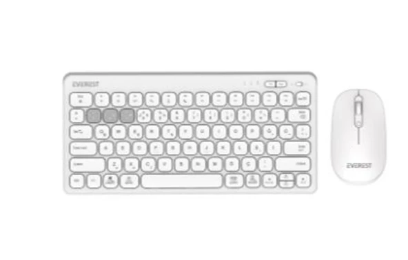 Everest  KM-BT903 Beyaz 3in1 3 BT + 2.4  İnce Q 4 Cihaz Bağlantılı Kablosuz Klavye + Mouse Set ürün görseli 1