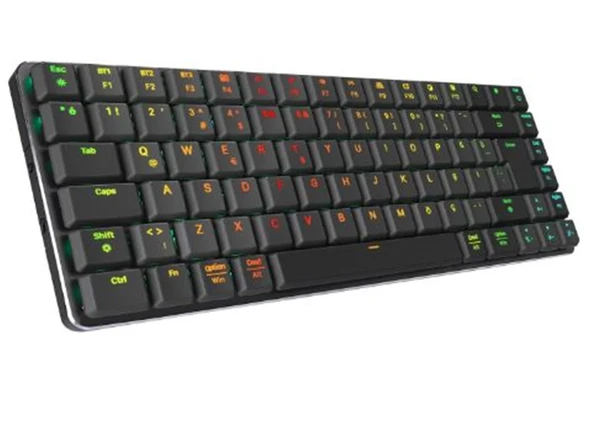 Rampage W-GRANITE Siyah-Gri Low Profile BLUE SWITCH Mekanik Gaming Oyuncu Klavye Q RGB 2,4 ghz+ BT ürün görseli 1
