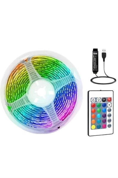 Nevamel RGB Şerit Led 10 Metre Led Işık Kumanda ile Kontrol RGB ürün görseli 1