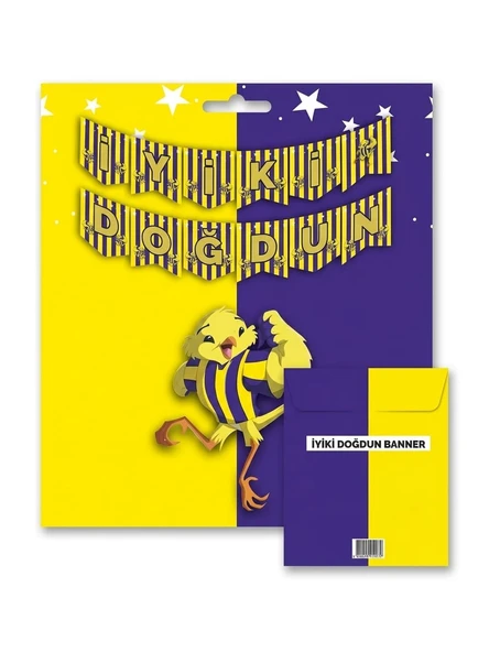 Sarı-Lacivert İyi ki Doğdun Taraftar Banner ürün görseli 1