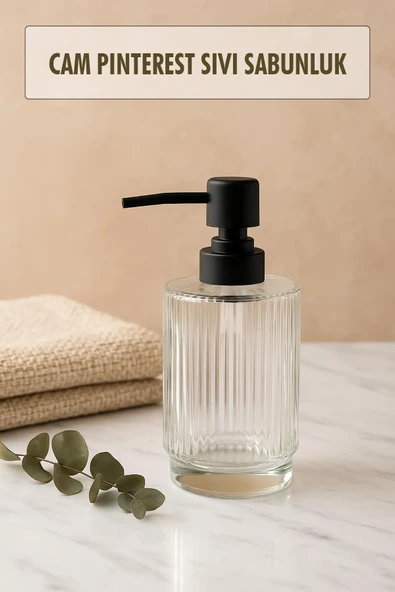 Cam Şeffaf Sıvı Sabunluk 200 ml Banyo Lavabo ürün görseli 1