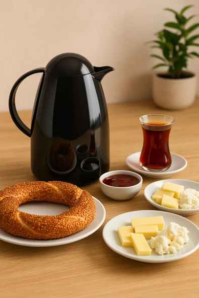 1 Lt Akrilik Siyah Çay Termosu 12 Saat Sıcak 24 Saat Soğuk-2828 ürün görseli 1