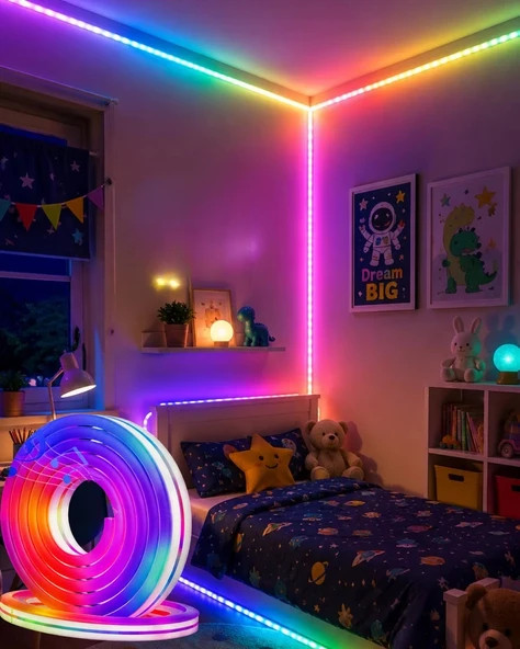 Nevamel® 16 Milyon Renk RGB Neon Şerit Led İç ve Dış Mekan Dekor Işığı ürün görseli 1