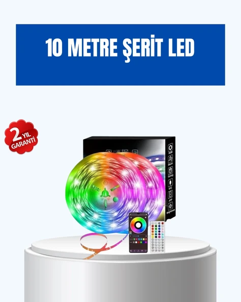 Nevamel Sese Duyarlı 10M Smart Şerit Led IOS Android Kontrollü RGB Işık ürün görseli 1