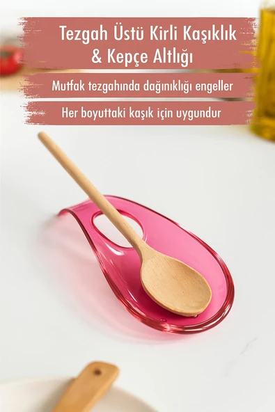 Akrilik Mürdüm Tezgah Üstü Kirli Kaşıklık & Kepçe Altlığı ürün görseli 1
