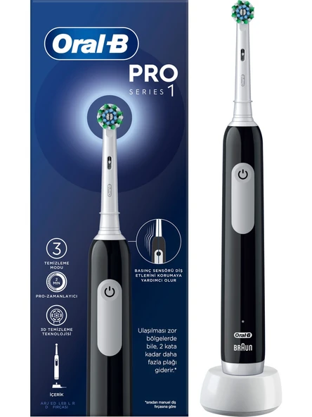 Oral-B Pro Series 1 Siyah Şarjlı Diş Fırçası ürün görseli 1