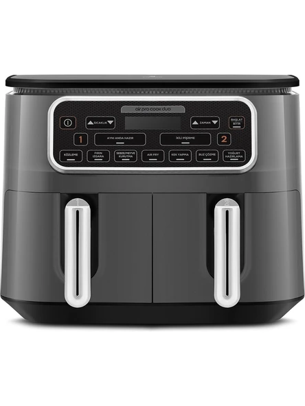 Karaca Air Pro Cook Duo Köz XXXL Space Gray 8 lt Yağsız Fritöz ürün görseli 1