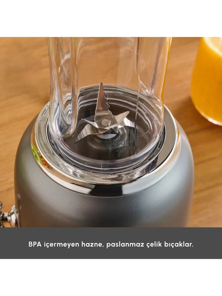 Karaca Retro Personal Kişisel Smoothie Blender Gri - Resim 5
