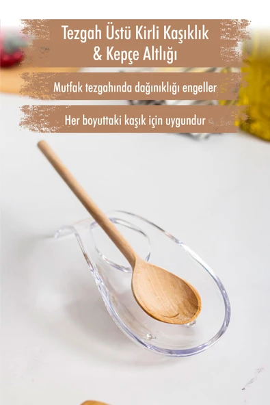 Akrilik Şeffaf Tezgah Üstü Kirli Kaşıklık & Kepçe Altlığı ürün görseli 1