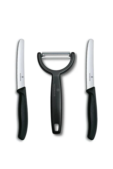 Yeni Seri 3 lü Siyah Sapan Soyacak ve 11 cm Bıçak Set ürün görseli 1