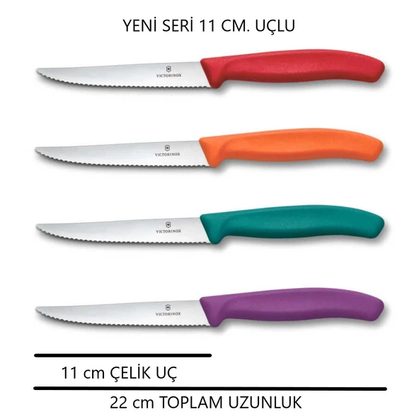 Yeni Seri 4 lü set 11 cm Çelik Uçlu Tırtıklı Bıçak ürün görseli 1