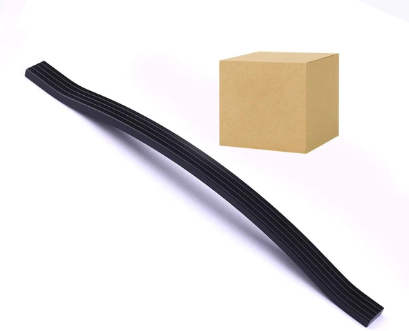 Akasya 320 Mm Siyah Metal Mobilya Kulpu Çizgili Model Dayanıklı Uzun Ömürlü Dekoratif Tasarım ürün görseli 1