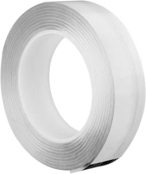 Çift Taraflı Nano Bant Montaj Çok Amaçlı Güçlü Yapıştırma Bandı Şeffaf 24 Mm X 2 Metre Yıkanabilir ürün görseli 1