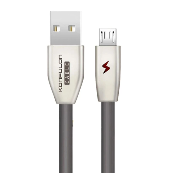 S53 Led Işıklı Micro Usb Kablo 1m 3a - Siyah ürün görseli 1