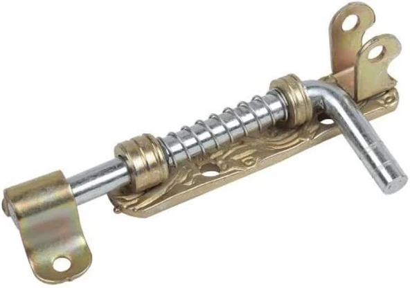 Ferforje Yaylı Sürgü Kapı Mekanizması, Metal, 120 Mm, Siyah, İç Dış Mekan Kullanımı Için ürün görseli 1