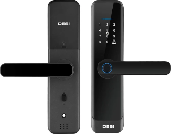 Desi Quic Q015 Akıllı Kilit, Parmak İzi Okuyucu, Tuş Takımı Rfid Kart Özellikli, Wifi Hub Uyumlu(Haricen Satılır), Ios/Android Destekli, Siyah, 35-65Mm Kapı Kalınlığı Için ürün görseli 1