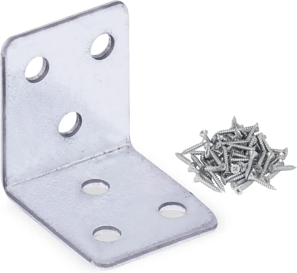 Mobilya Dolap Köşe Bağlantı Sabitleme L Demir Gönye 35X35X30 Mm (25 Adet) ürün görseli 1