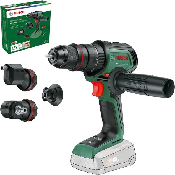 Advancedimpact 18V-80 Quicksnap Solo Darbeli Matkap, Aküsüz, Set - Üç Bağlantı ürün görseli 1