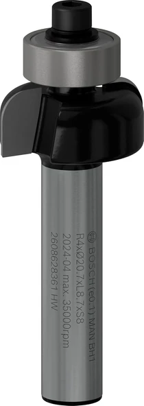 2 608 Aksesuarı 628 361 Profil Freze E 8 Mm, R1 4 Mm, D 20,7 Mm, L9 Mm, G 53 Mm ürün görseli 1