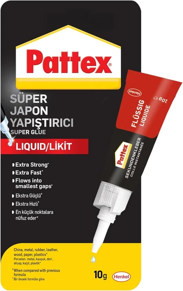 Pattex Süper Yapıştırıcı, Kaliteli Onarımlar Için Çok Amaçlı Güçlü Yapıştırıcı, Özel Kapağıyla Kolay Kullanımlı Hızlı Yapıştırıcı, 1X10G ürün görseli 1